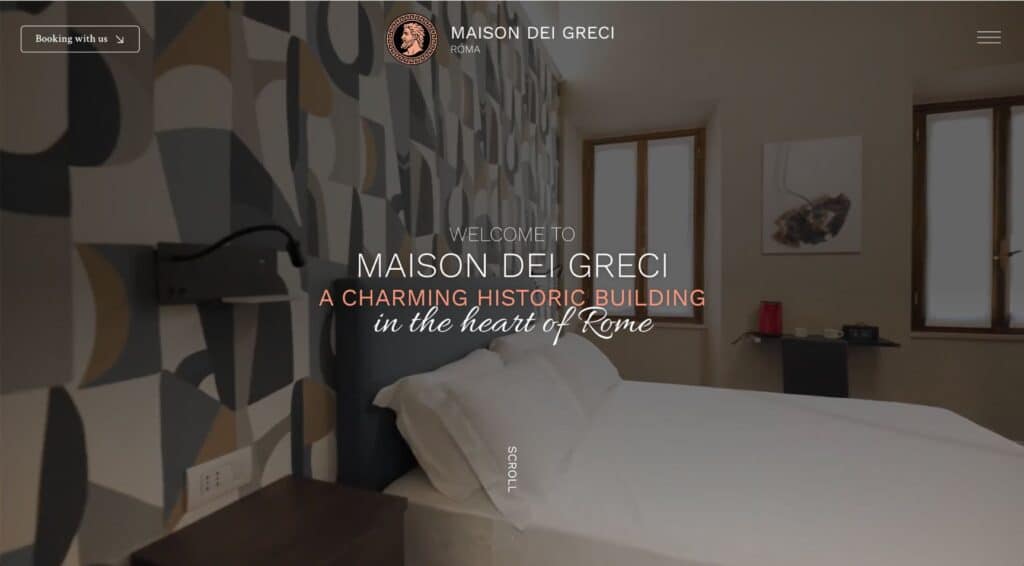 Maison dei Greci - Progetto sito web struttura ricettiva Roma